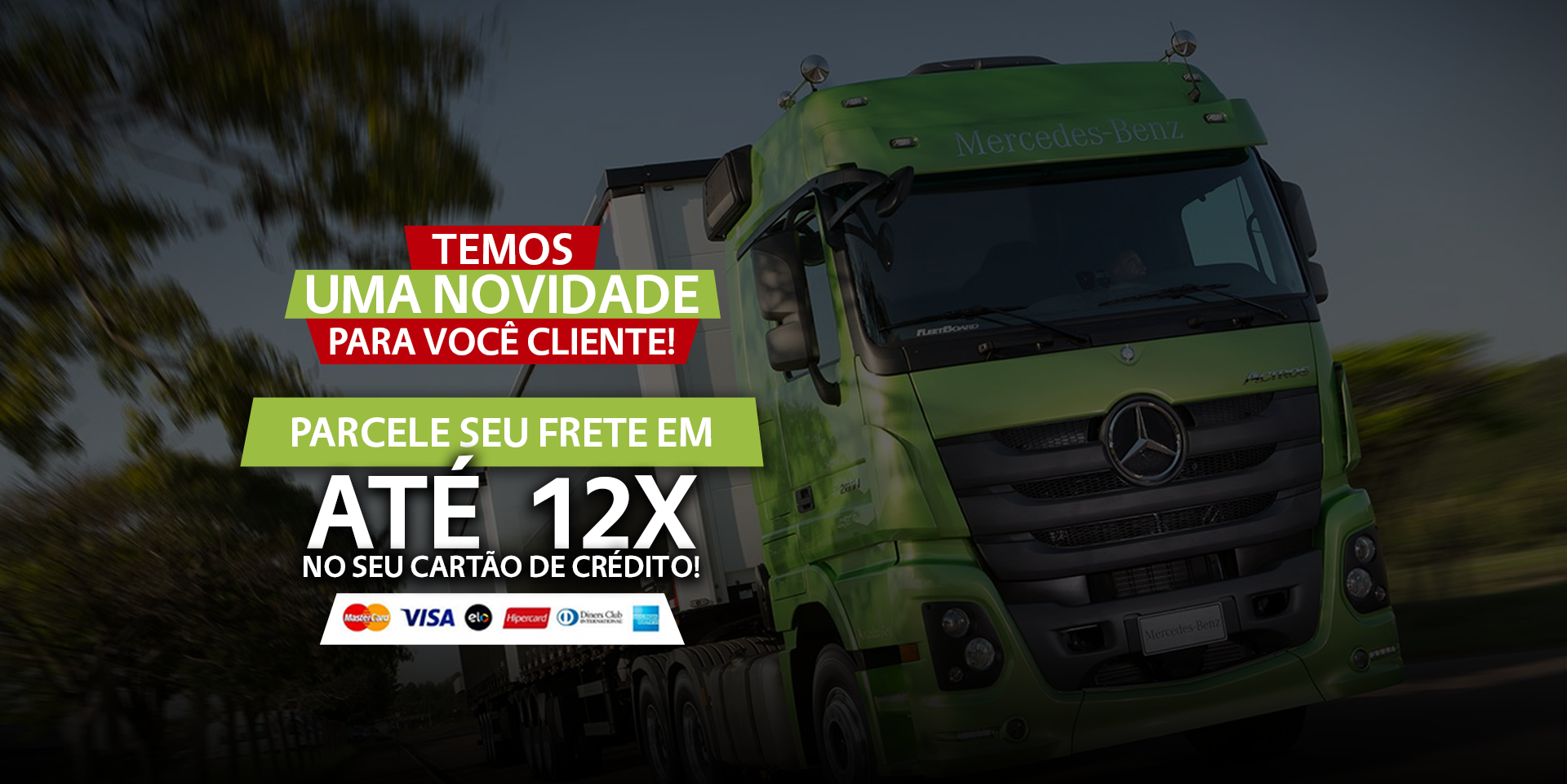 Temos uma novidade para você cliente, parcele seu frete em até 12 vezes no seu cartão de crédito!